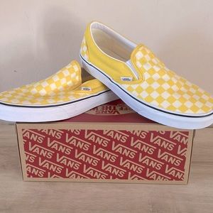 Vans shoes men’s 10 yellow checkered NewwBox